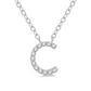 1/20 ctw Initial 'C' Round Cut Diamond Pendant With Chain in 10K White Gold