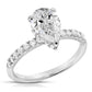 2.00 Ctw Pear Cut Hidden Halo Lab Grown Diamond Engagement Ring in 14 Karat White Gold