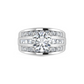 3 7/8 Ctw Round Lab Grown Diamond Engagement Ring in White Gold