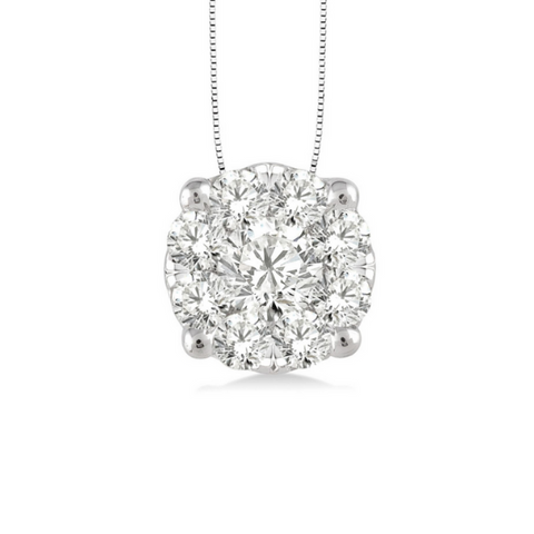 14 Karat White Gold 1/3 Carat Lovebright Diamond Pendant