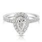 2.00 Ctw Pear Halo Lab Grown Diamond Engagement Ring in 14 Karat White Gold