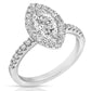 1 1/2 Ctw Marquise Diamond Halo Engagement Ring in White Gold