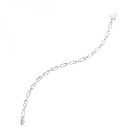 1/2 Ctw Diamond Link Bracelet in 10 Karat White Gold