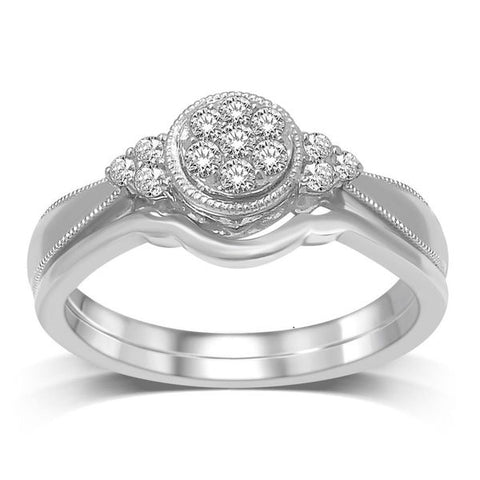 10K White Gold 1/5 Ctw Diamond Bridal Ring