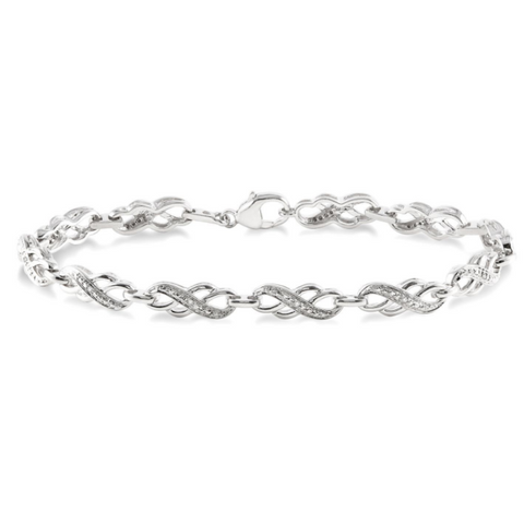 1/20 Ctw Single Cut Diamond Bracelet in Sterling Silver