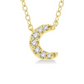 1/20 ctw Crescent Round Cut Diamond Petite Fashion Pendant With Chain in 10K Yellow Gold