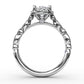 14 Karat White Gold Fana 0.29ctw Classic Halo Milgrain Diamond Engagement Ring Setting