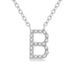 1/20 ctw Initial 'B' Round Cut Diamond Pendant With Chain in 10K White Gold