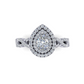 1 1/3 Ctw Pear Double Halo Twist Lab Grown Diamond Engagement Ring in 14 Karat White Gold