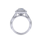 14 Karat White Gold 1 1/3 Carat Lab Grown Diamond Double Halo Engagement Ring