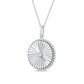 1/20 ctw Round Medallion Round Cut Diamond Pendant With Chain in Sterling Silver