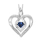 Rhythm of Love Lab Created Heart Shape Sapphire Pendant in Sterling Silver