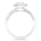 2.00 Ctw Oval Halo Lab Grown Diamond Engagement Ring in 14 Karat White Gold