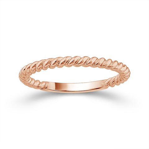 Twisted Rope Band in 14 Karat Rose Gold