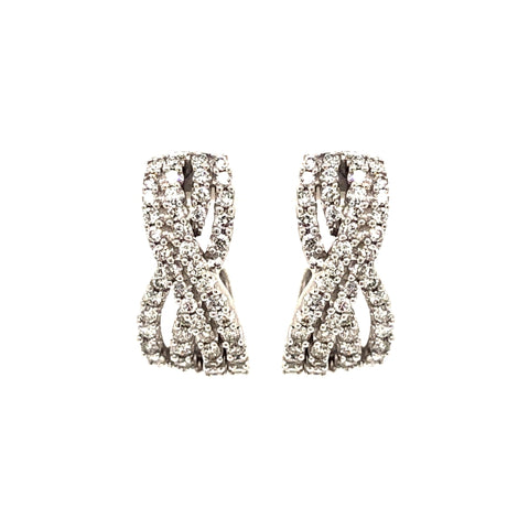 14k White Gold 1.00ctw Diamond Earrings