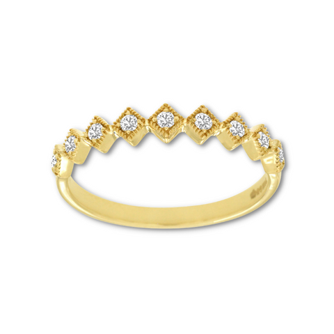 14 Karat Yellow Gold 1/50 Carat Diamond Band