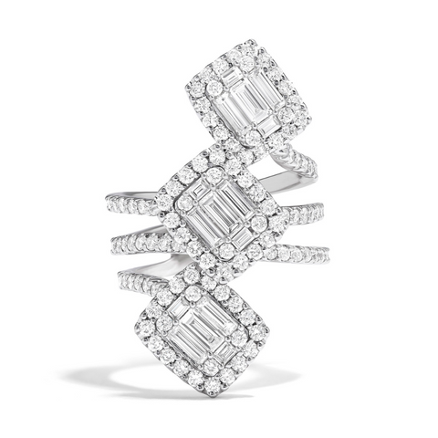 Robert Irwin Couture Empress Round and Baguette Diamond Fashion Ring