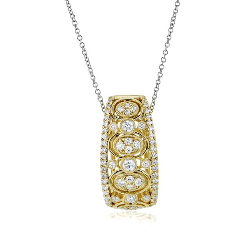 18 Karat Yellow Gold Simon G. 1/2 Carat Diamond Pendant