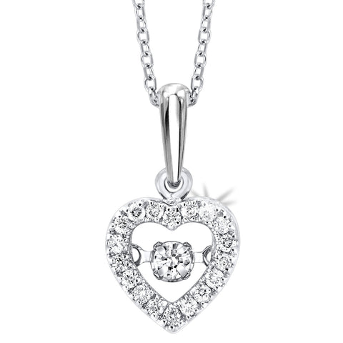 1/5 Ctw Heart Shape Rhythm of Love Diamond Pendant