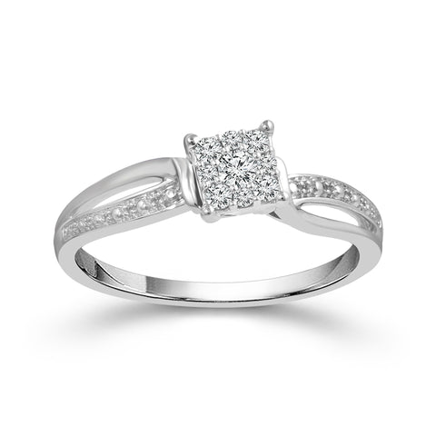 Sterling Silver 0.17ctw Diamond Promise Ring