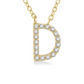 1/20 ctw Initial 'D' Round Cut Diamond Pendant With Chain in 10K Yellow Gold