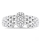 1/8 Ctw Bold Silver Cable Chain Inspired Round Cut Diamond Fashion Ring in Sterling Silver