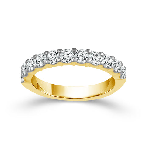 14 Karat Yellow Gold 1.00 Ctw Diamond Wedding Band