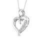 1/50 Ctw Single Cut Diamond Heart Shape Diamond Pendant in Sterling Silver with Chain