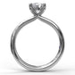 14 Karat White Gold Fana Timeless Round Cut Solitaire Diamond Engagement Ring Setting