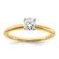 1/2 Carat Round Lab Grown Diamond Solitaire Engagement Ring in 14 Karat Yellow Gold