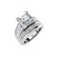 3 7/8 Ctw Princess Lab Grown Diamond Engagement Ring in White Gold