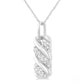 1/10 Ctw Bold Ribbed Swirl Round Cut Diamond Bold Fashion Pendant With Chain in Sterling Silver