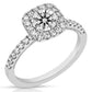 1 1/4 Ctw Round Diamond Cushion Halo Engagement Ring in White Gold