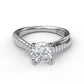 14 Karat White Gold Fana 1/4 Carat Solitaire Criss Cross Diamond Engagement Ring Setting