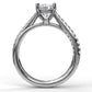 14 Karat White Gold Fana 1/4 Carat Solitaire Criss Cross Diamond Engagement Ring Setting