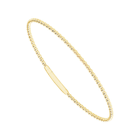 Flexible Beaded Bangle Bracelet in 14 Karat Yellow Gold