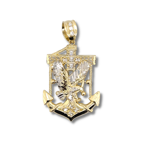 10 Karat Yellow Gold Eagle Anchor Charm