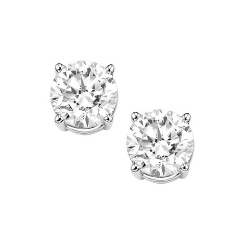 1/2 Ctw Round Diamond Stud Earrings in 14 Karat White Gold