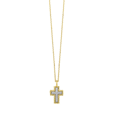 1/20 Ctw Diamond Cross Pendant in 14 Karat Yellow Gold