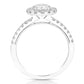 2 1/2 Ctw Round Halo Lab Grown Diamond Engagement Ring in 14 Karat White Gold