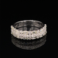 14 Karat White Gold Three Row 1 Carat Round and Baguette Diamond Band