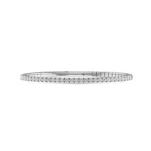 1/2 Ctw Lab Grown Flexible Diamond Bangle Bracelet in Sterling Silver