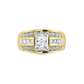 2 7/8 Ctw Radiant Lab Grown Diamond Engagement Ring in Yellow Gold