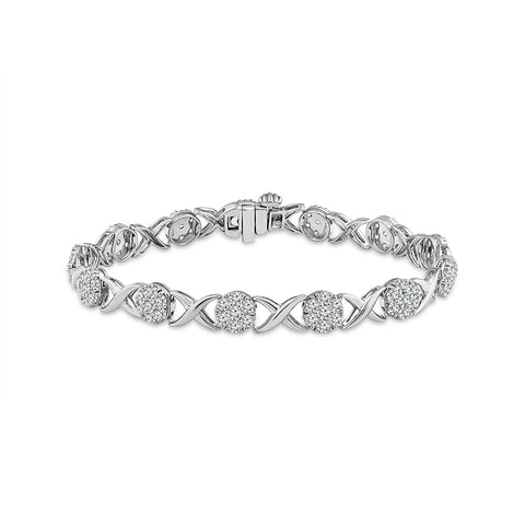 3 Ctw Lab Grown Diamond Bracelet in Sterling Silver