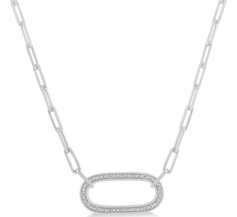 Paper Clip Diamond Necklace - 1/10 Carat