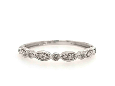 10k White Gold 0.10ctw Diamond Stackable Band