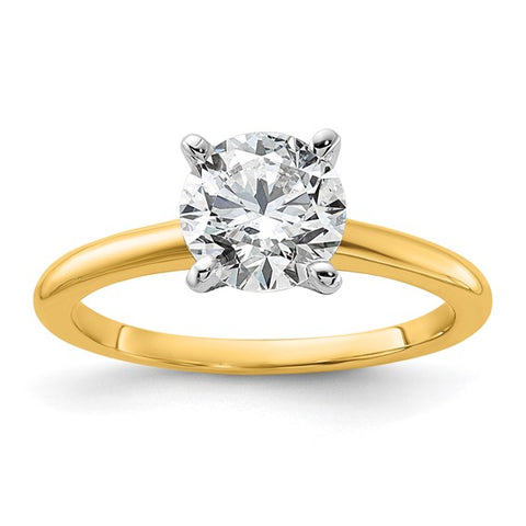 1 1/2 Carat Round Lab Grown Diamond Solitaire Engagement Ring in 14 Karat Yellow Gold