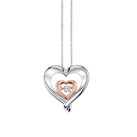 0.07 Ctw Diamond Heart Pendant in Sterling Silver