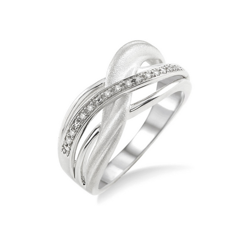 Sterling Silver 1/20 Carat Diamond Swirl Fashion Ring