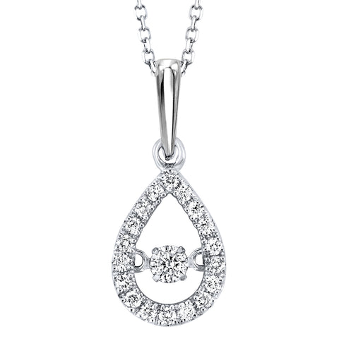 1/5 Ctw Pear Shape Rhythm of Love Diamond Halo Pendant